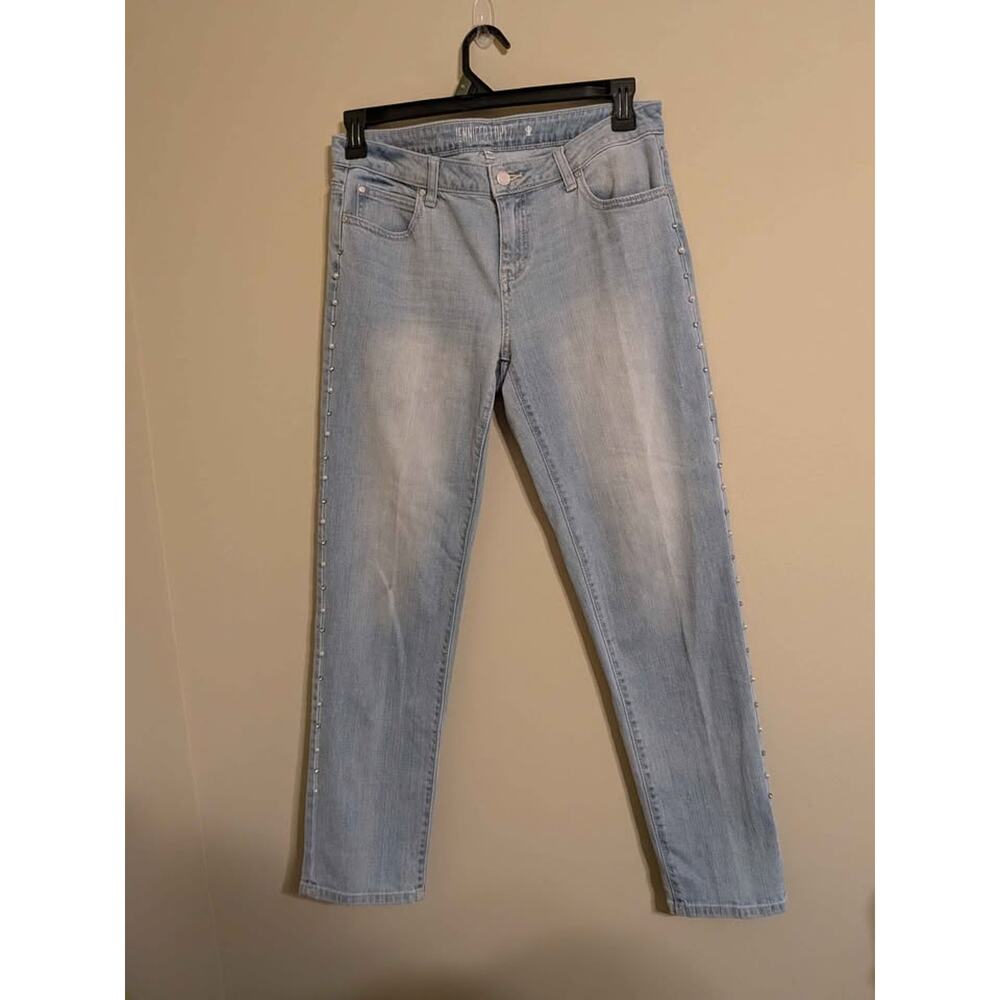 Jennifer Lopez Denim Pants With Pearl & Rhinestones